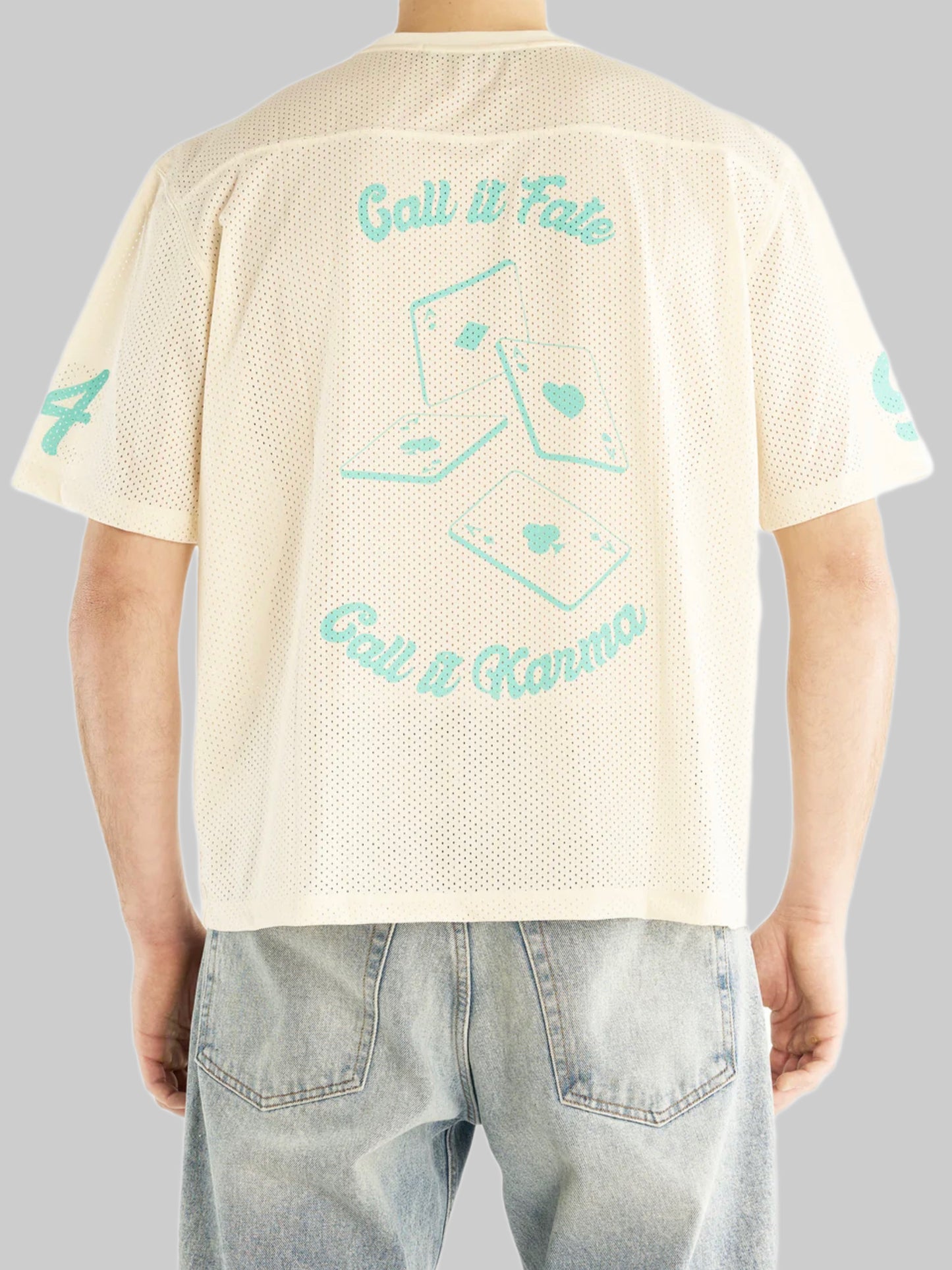 Cream Quarterback Mesh Tee Garment Workshop