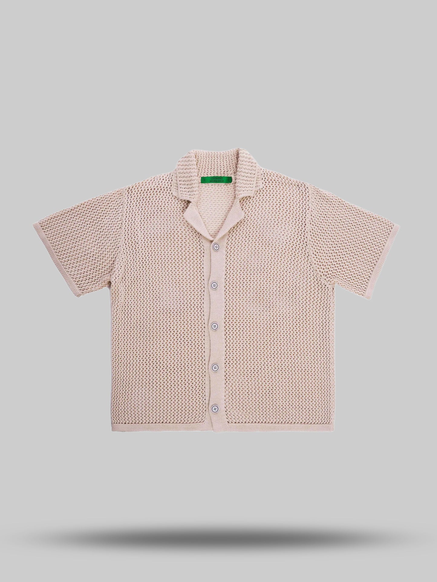 Cream Crochet Short Sleeve Shirt Garment Workshop